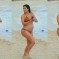 Kim Kardashian muestra su embarazo en un mini bikini